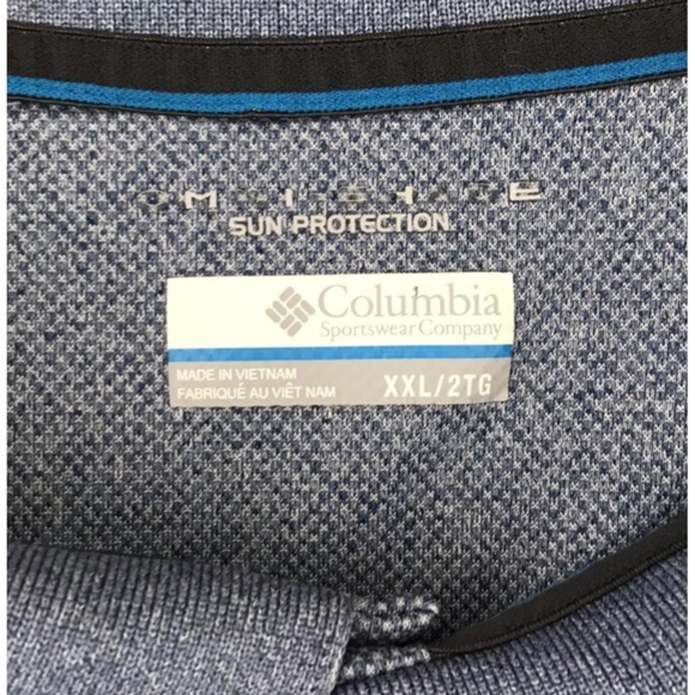 Columbia Polo Shirt Men's Size XXL Omni Shade Sun Protection Blue Golf Outdoor‎ - Picture 5 of 15